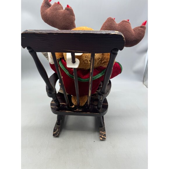 Grandma Got Run Over By A Reindeer Animated Rocking chair Moose Plush 14" READ - Picture 5 of 9